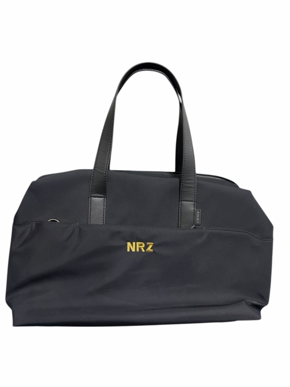 Away Black Duffel Bag with Gold NRZ Embroidery